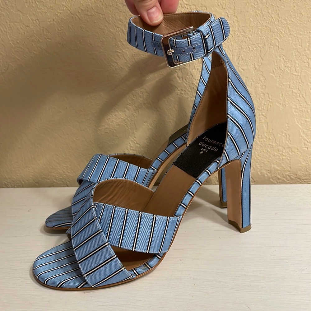 Laurence Dacade Striped Satin Heels